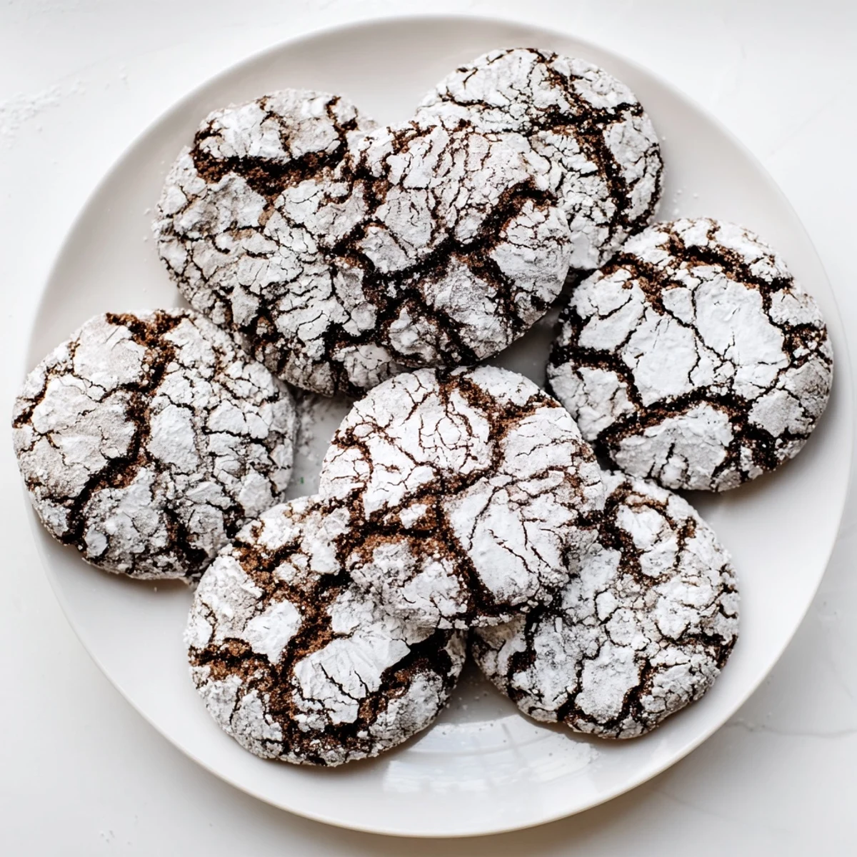 Chewy spiced gingerbread crinkle cookies with crackled sugar coating ready for holiday dessert