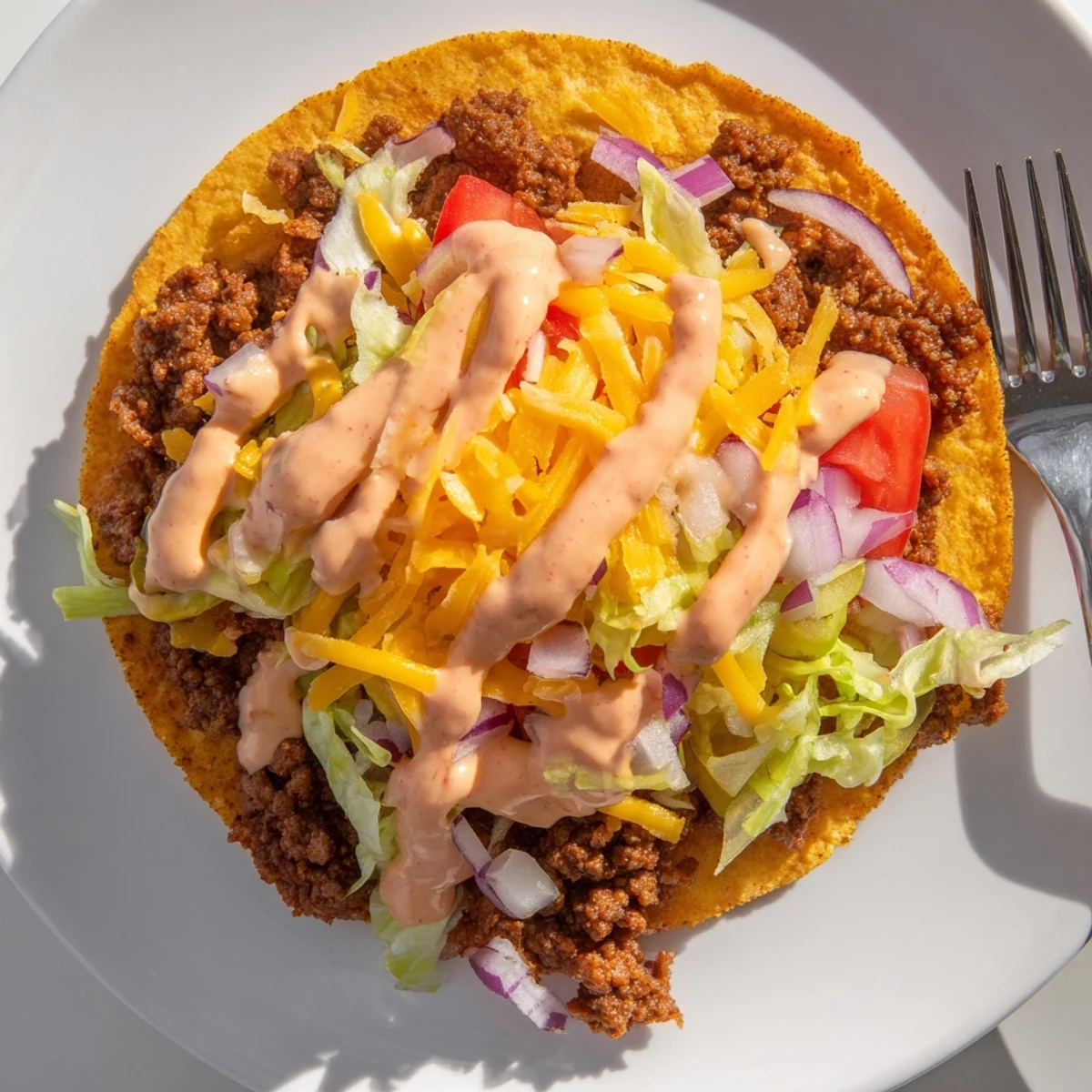 Golden crispy smash burger tacos loaded with melted cheddar and tangy burger sauce