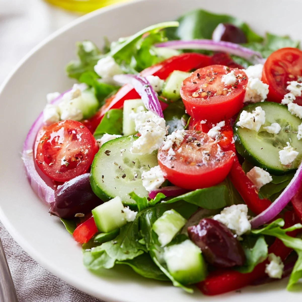Summer Fresh Salad Recipe served immediately as a light, refreshing side