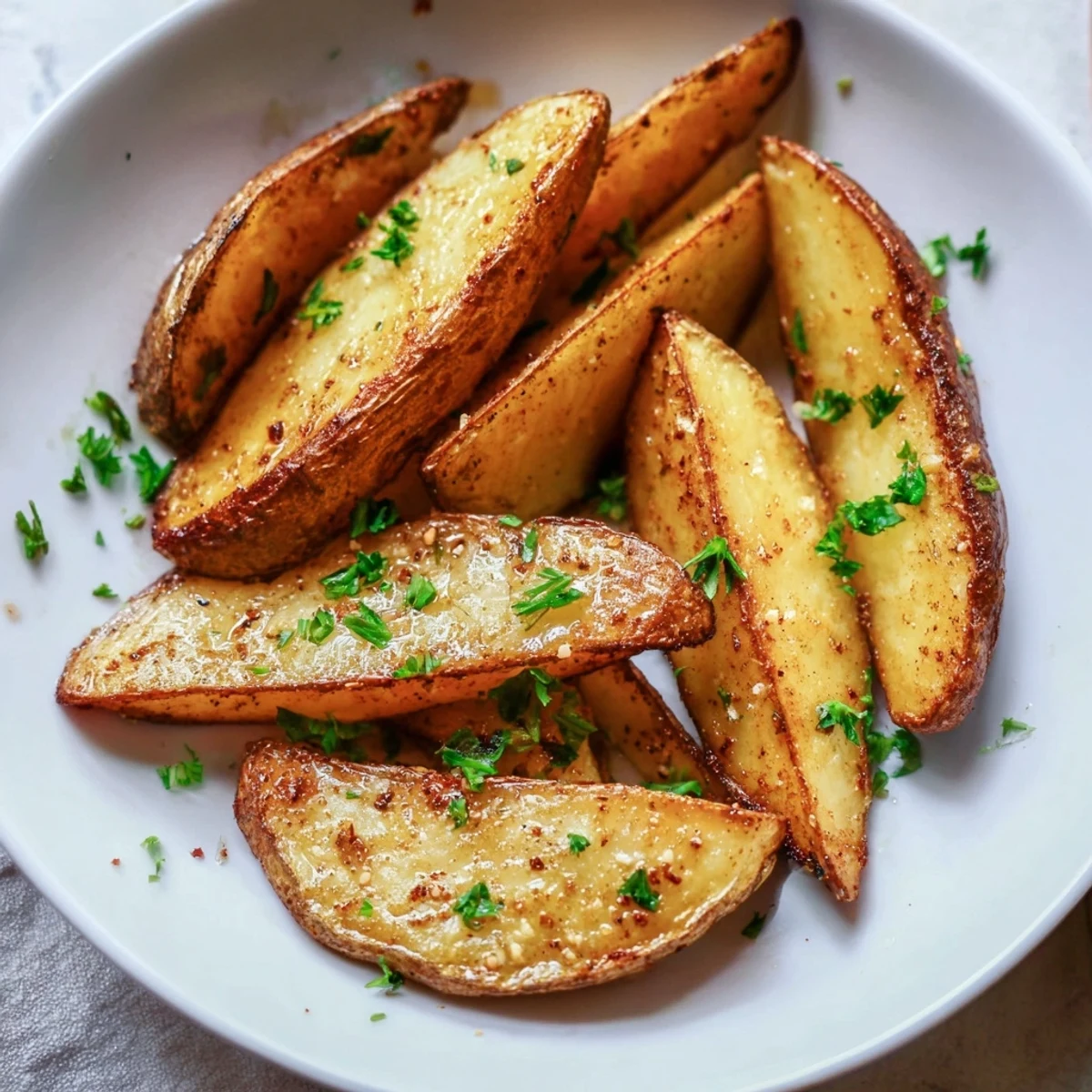 Seasoned Potato Wedges sizzling on sheet pan, ready with ketchup dipping