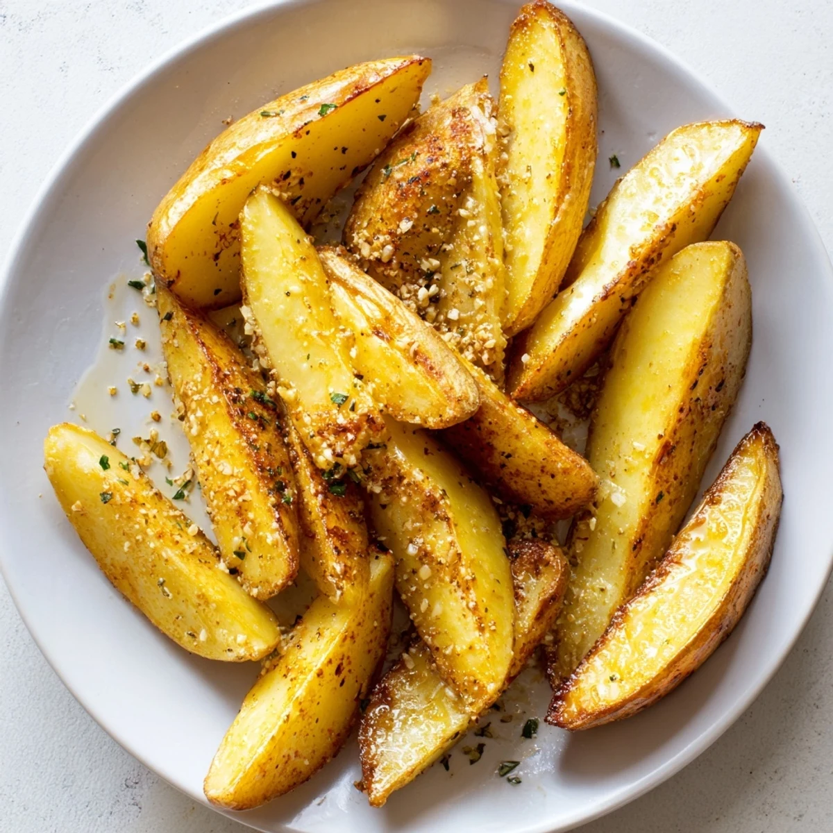 Herby garlic and paprika Potato Wedges, oven-baked and served with aioli