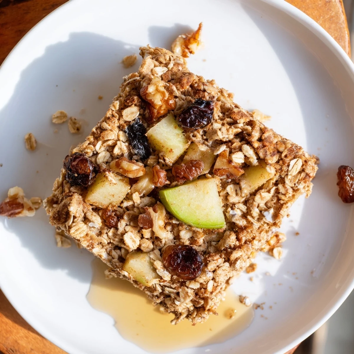 Steaming Delicious Apple Cinnamon Oatmeal Bake Recipe For Mornings with golden crust  