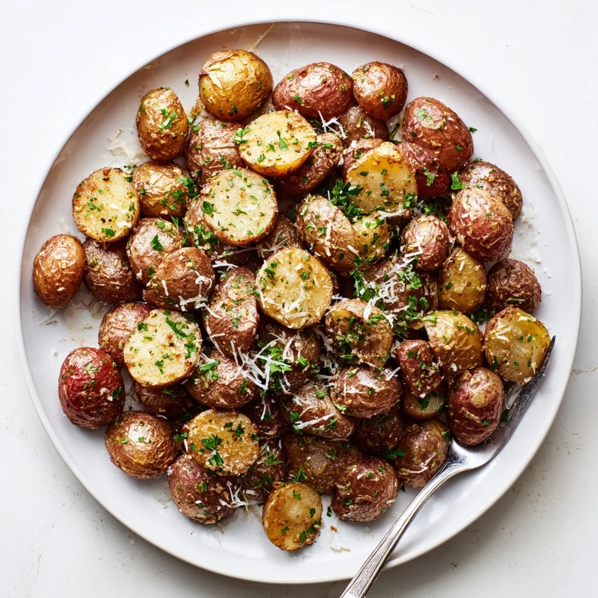 Grilled Potatoes Recipe showcasing smoky, crispy skins and tender centers, parsley-topped.