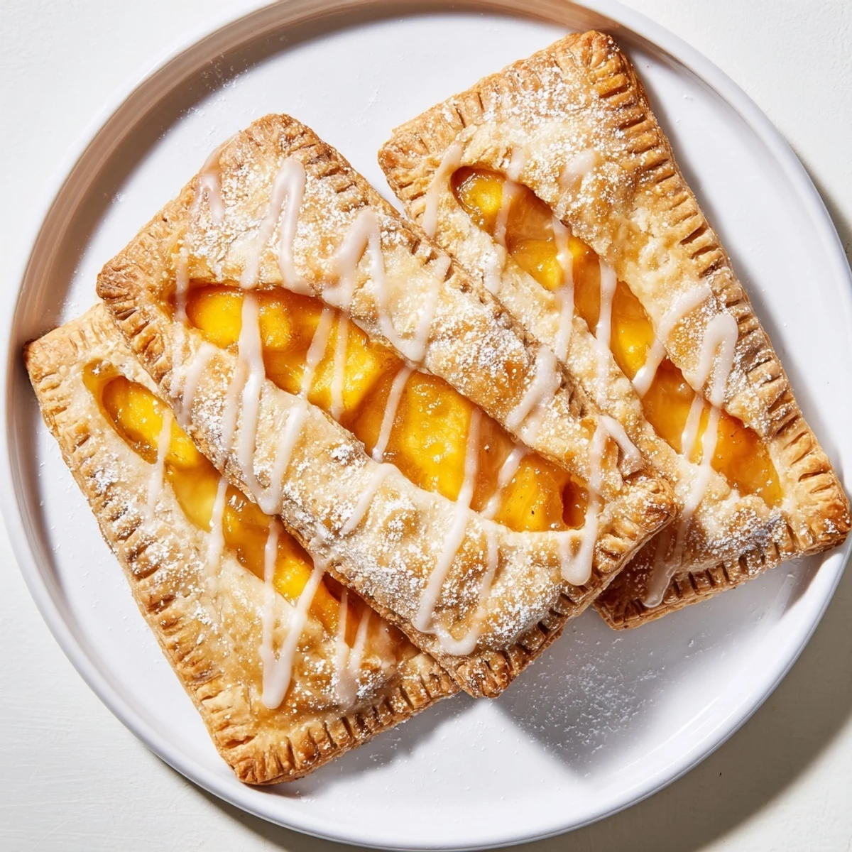 Warm Peach Pop Tarts Classic with glossy glaze, flaky crust, breakfast-ready.