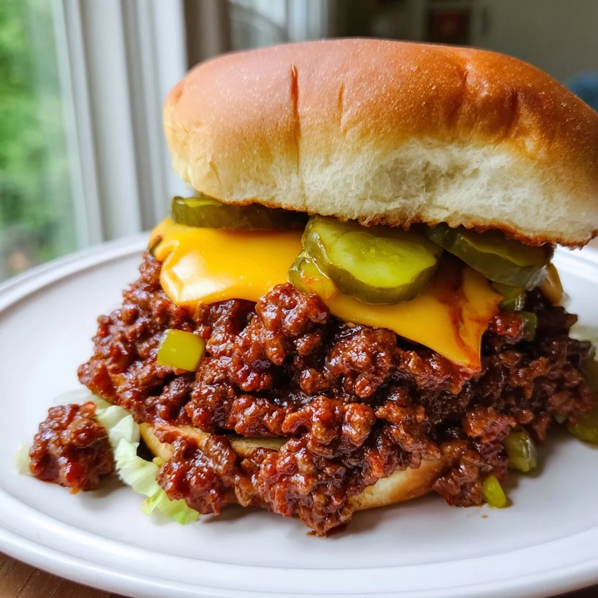 Smash Burger Sloppy Joes with melted cheese dripping over golden toasted buns