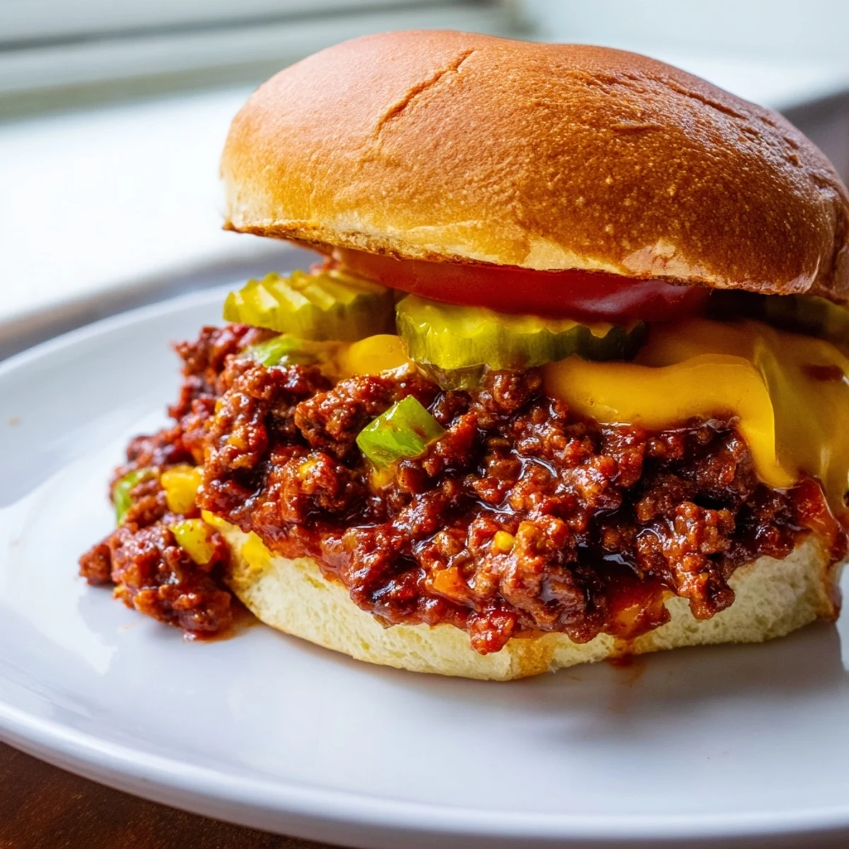Crispy beef and tangy sauce overflow a soft bun in these Smash Burger Sloppy Joes