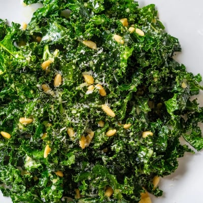 Garlic Lemon Parmesan Kale Salad
