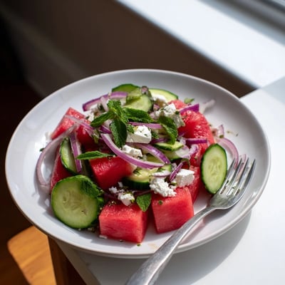 Watermelon Feta Mint Salad